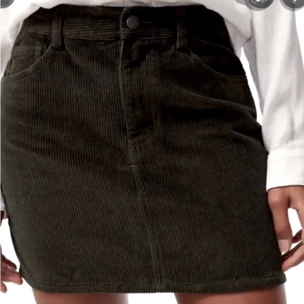 Aritzia Green Corduroy Skirt